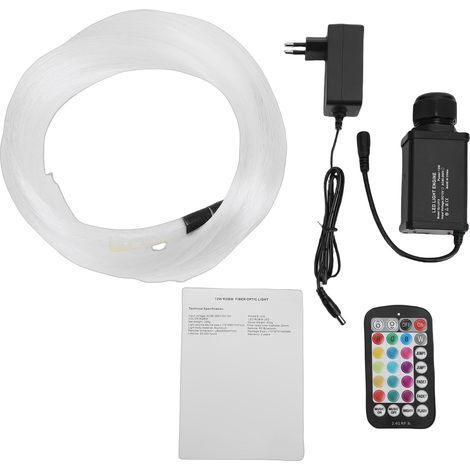 Kit lumière fibre optique plafond étoilé 12W Bluetooth App commande son activé RGBW étoiles voiture maison prise EU (1/5)