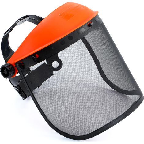 Casque de sécurité forestière avec visière intégrale en maille, bandeau réglable, bonne ventilation, protection faciale en métal pour couper, hacher, travail en plein air (1/2)