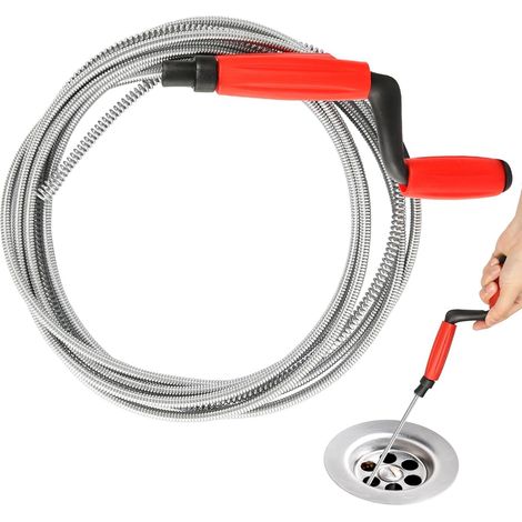 Nettoyage de vidange en spirale Nettoyage 5m x 6 mm Drain en spirale nettoyage de tuyaux universels drainage en spirale Clean pour tuyaux en spirale Spirale pour constipation obstinée (1/5)