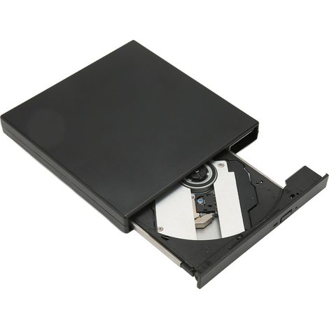 Graveur DVD externe ultra-fin, portable et à haute vitesse, noir, pour ordinateurs portables et de bureau. (1/5)