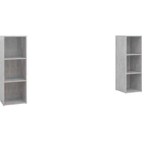 vidaXL Muebles de salón 2 piezas madera ingeniería gris hormigón (1/2)