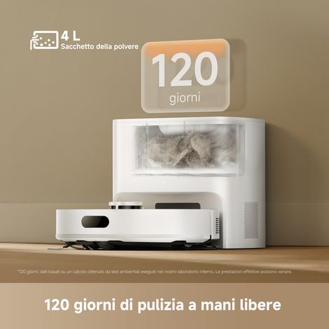 DREAME D20 Air Plus Robot Aspirapolvere Lavapavimenti con 20.000 Pa, Tecnologia Anti-groviglio, Stazione di Svuotamento Automatico