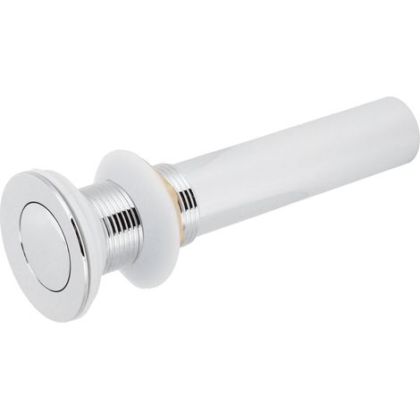 Bonde de lavabo, bouchon de vidange d'évier, bonde à clapet électroplaquée sans trop-plein, accessoires de salle de bain (bonde à clapet électroplaquée sans trou) (1/5)