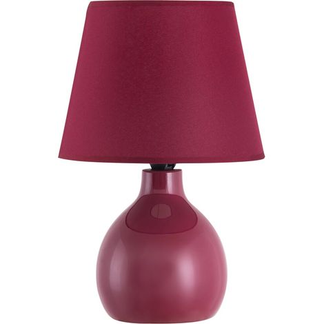 Lámpara de mesa de noche Rabalux Ingrid 4478 color burdeos, casquillo E14 (1/3)