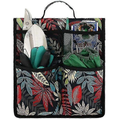 Sac à outils de jardinage à genoux, sac de jardin portable, organisateur de rangement de jardin Oxford pour chaise à genoux et tabouret de jardin (imprimé) (1/4)