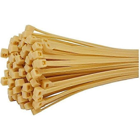 Colliers de serrage XHX, colliers de serrage de 1,8 mm x 100 mm, colliers de serrage en nylon beige, colliers de serrage pour la protection de l'intimité des balcons, jardins et terrasses (100 pièces) (1/5)