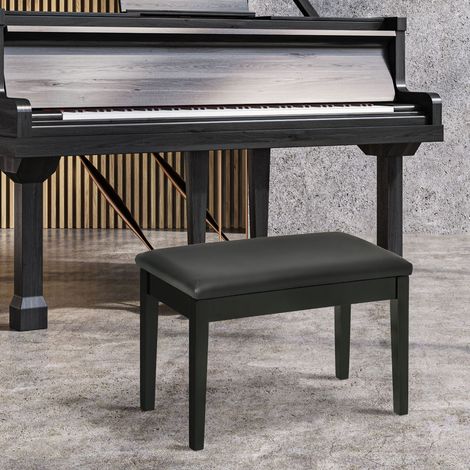 Panca per pianoforte regolabile in altezza con vano contenitore, nero, 75 x 35 x 49 cm HAVRYA (1/5)