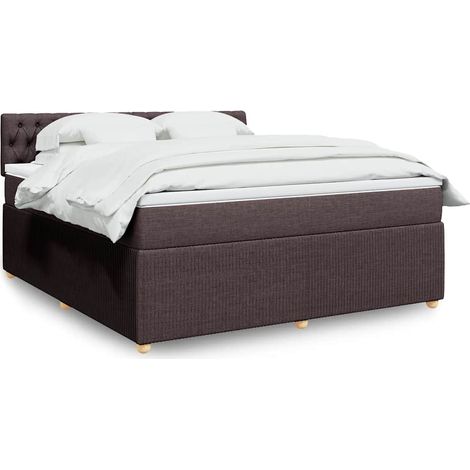 vidaXL Sommier à lattes de lit avec matelas Marron foncé 180x200 cm (1/5)
