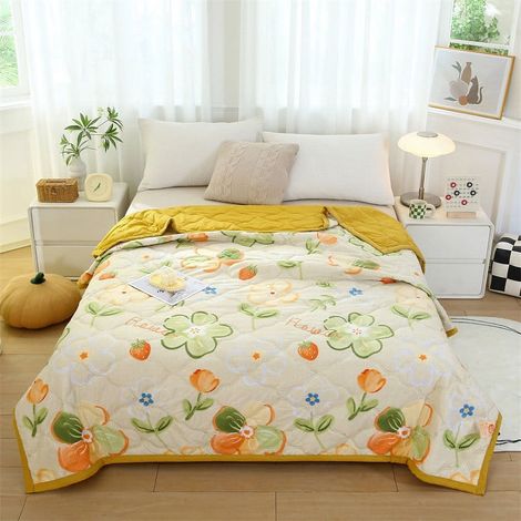 Couette Été - 100 % Coton Lavable - 100 cm x 150 cm - Pour Bébé Enfant Adulte - Usage Multifonctionnel - 1 Pièce