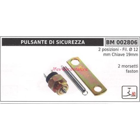 Sicherheitsdrucktaster 2 Positionen - Gewinde Ø 12mm Schlüssel Ø 19mm 002806