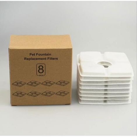 Filtre Fontaine À Eau - Charbon Actif Et Coton - Pour Fontaines À Eau Pour Chats - 8 Pièces (1/4)