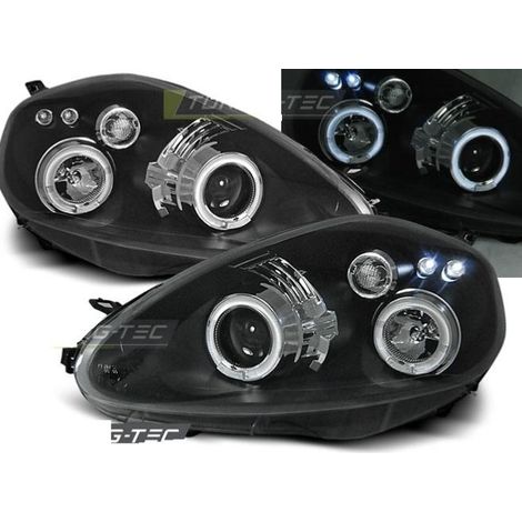 Paire de feux phares Fiat Grande Punto 05-08 angel eyes noir-27361290