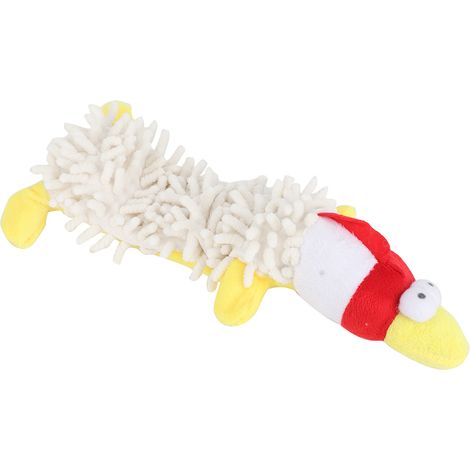 Jouet en peluche pour chat ou petit chien, en forme d'animal mignon avec dispositif sonore pour mâcher les molaires, poulet blanc (1/5)