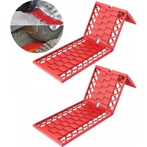 2pcs Car Emergency Evacuation Plate Traction Mat Anti-Slip Aid for Car Tires Emergency Rescue Equipment for Most Cars and Vans (1/5)