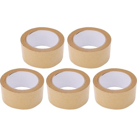 5PCS Kraft Paper Tape Good Toughness Self Adhesive Degradable Environmental Friendly Gummed Packing Tape