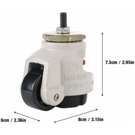 4PCs Roulette Résistante en Nylon Roues de Roulette pour Garage d'Établi Chariot à Tableau Meubles (1/4)