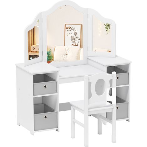 CASART Kids Vanity Desk & Chair 2 in 1 Toddler Makeup Pretend Play Table (1/5)