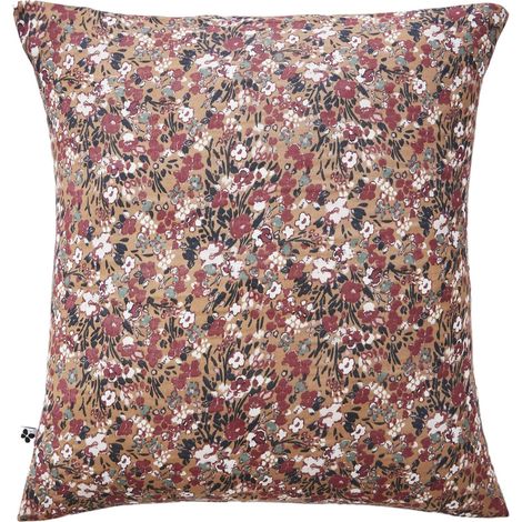 Taie d'oreiller gaze de coton 60 x 60 cm Capucine camel (1/3)