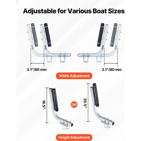 Guide de Remorque de Bateau Réglable en Hauteur 470 mm/520 mm (1/5)