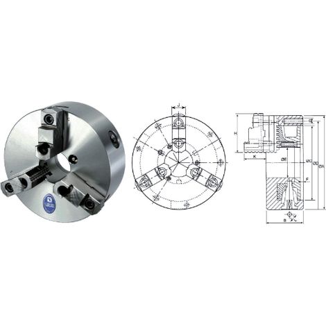 Platos de 3 garras UNIVERSALES VSK-6 VSK-6PLATO 3 GARRAS AUTOCENTRABLE PROF.Ø165MM - MEEHANITE