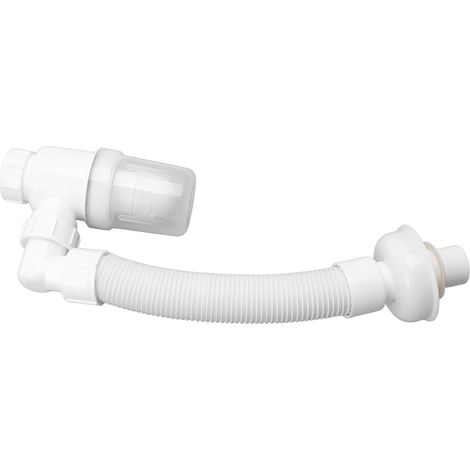 Tuyau de Vidage d'Évier 90 Degrés Flexible Blanc Anti-Odeurs pour Cuisine et Salle de Bain