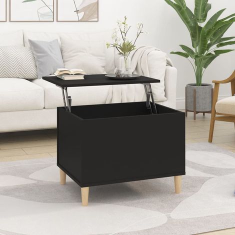 Table Basse de Salon Élégante,Table Canapé Noir 60x44,5x45 cm Bois d'ingénierie -FR38676 (1/5)