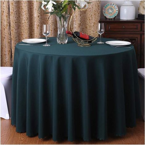 Nappe ronde Vert foncé 240cm Polyester pour Cuisine & Fête