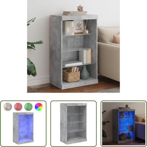 Sideboard - Sideboard mit LED-Leuchten Betongrau 60,5x37x100 cm (1/5)