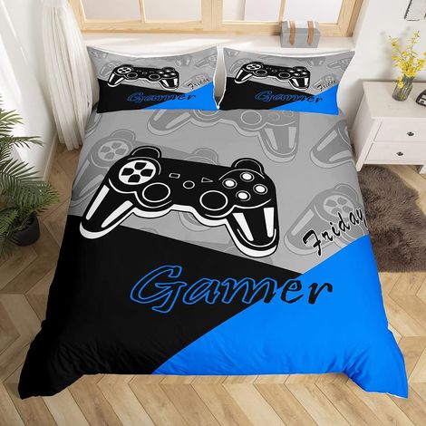Housse de Couette Noir,Bleu,Gris (King) (1/5)