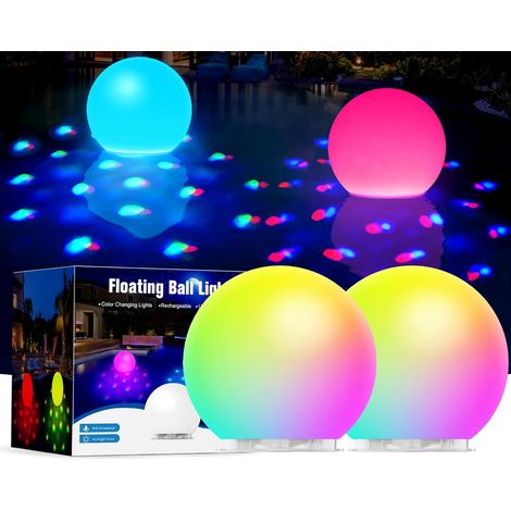 DeeprBlu 2025 Lampe flottante pour piscine avec spectacle lumineux sous-marin, lampes de piscine rechargeables sur batterie, boule lumineuse à changement de couleur pour spa et jacuzzi, étanche IP68, (1/5)