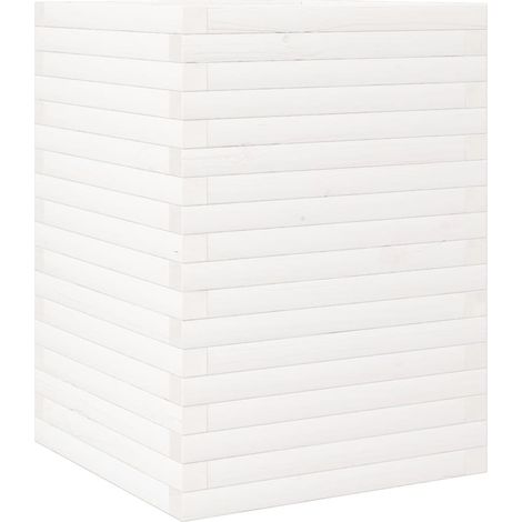 Vassoio per fioriera aiuola rialzata piante fiori terrazza giardino 50 x 50 x 68,5 cm legno di pino massiccio bianco 020037670