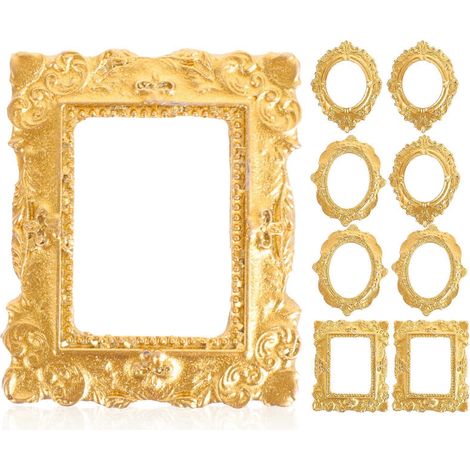 15 mini cadres photo décoratifs pour téléphone et autres objets de décoration.-4x3cm-Golden
