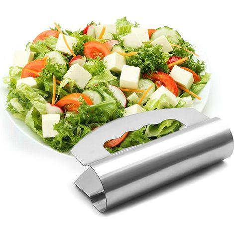 Doppelklingen-Salatschneider aus Edelstahl mit rutschfestem Griff – Küchenhelfer (1/3)