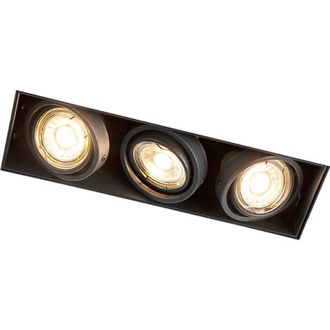 QAZQA Recessed Spotlight Black Rotatable and Tiltable Trimless