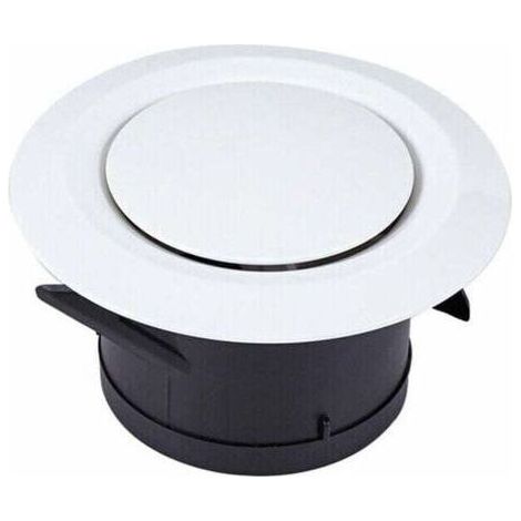 Bouche d'extraction et d'insufflation d'air Ø100, grille de ventilation plastique ronde orientable pour ventilation par ventilateur (1/4)