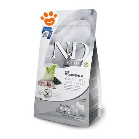Farmina Dog N&ampD White Adult Medium Maxi Branzino, Finocchio e Spirulina  - Farmina Dog N&ampD White Adult Medium Maxi Branzino, Finocchio e Spirulina - Sacco Da 7 Kg