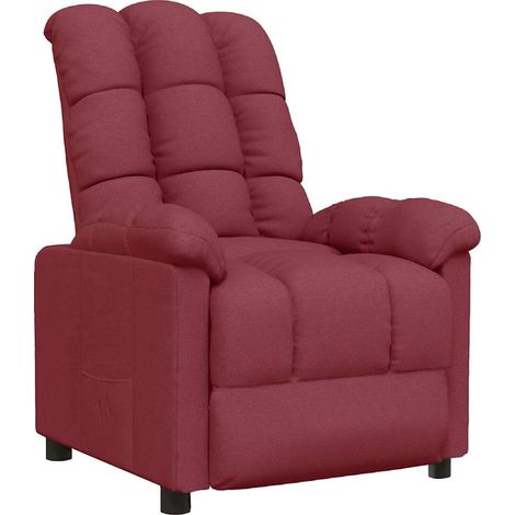Poltrona Reclinabile in Tessuto Rosso Vino vidaXL (1/5)