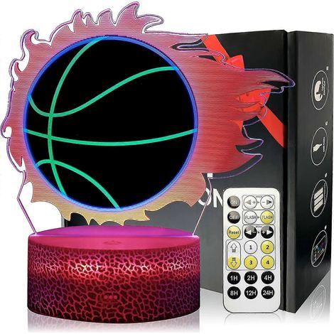 Veilleuse 3D à effet basket-ball SCSYV - Cadeau idéal pour Noël, un anniversaire ou toute autre occasion, pour les garçons et les filles - Lampe décorative pour la maison ou la chambre (1/5)