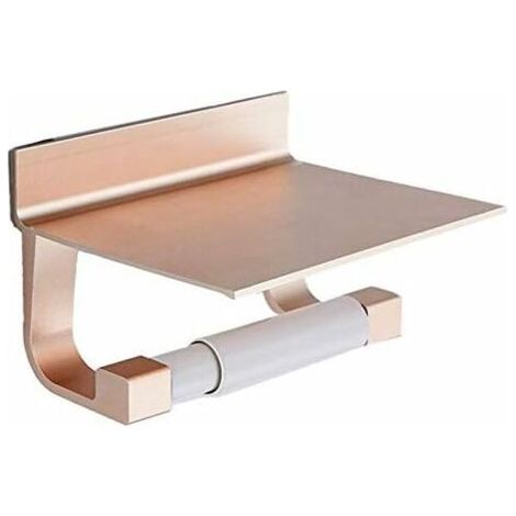 Porte-Papier Hygiénique avec Plateau à Papier Hygiénique - Or Rose (1/5)