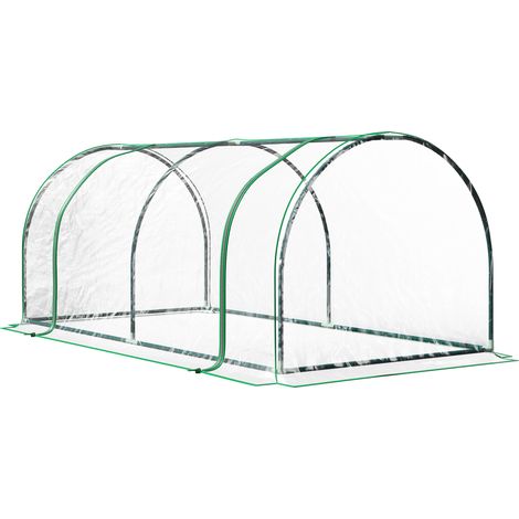 Invernadero de acero y plástico 200 x 100 x 80 cm verde (1/5)
