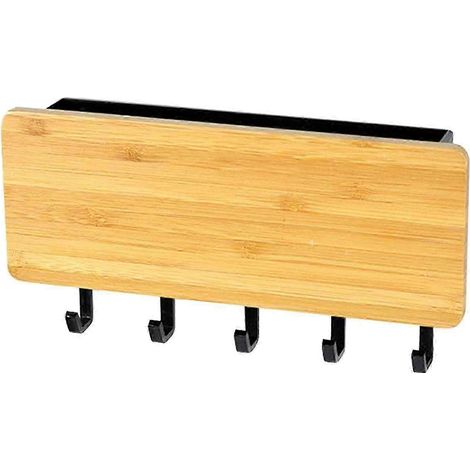 Porte-clés/rangement de lettres, organisateur de porte, crochets muraux, bois foncé-Black Hook