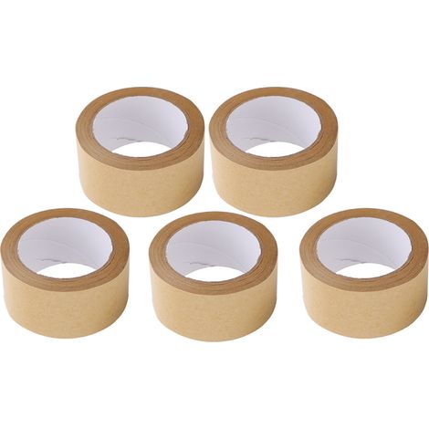 Lot de 5 rouleaux de ruban adhésif kraft résistant, auto-adhésif, biodégradable et écologique. (1/5)