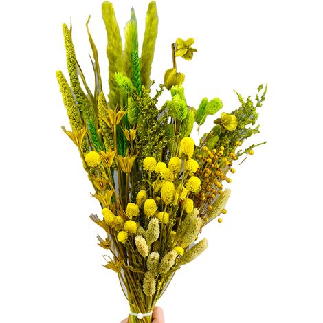 [D12 Ramo de flores secas] Ramo listo para usar, decoración natural para la sala de estar, flores secas al aire, regalo variado. (1/5)