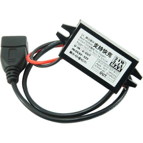 Netzteil für Kfz-USB-Stromwandlermodul (6 V  32 V DC auf 5 V  12 V)