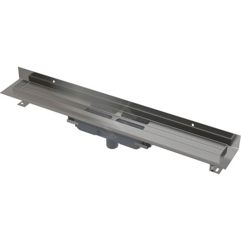 Alca - Caniveau de douche Wall 85 cm, avec collier fixe au mur, évacuation verticale, inox APZ1116-850 (1/3)