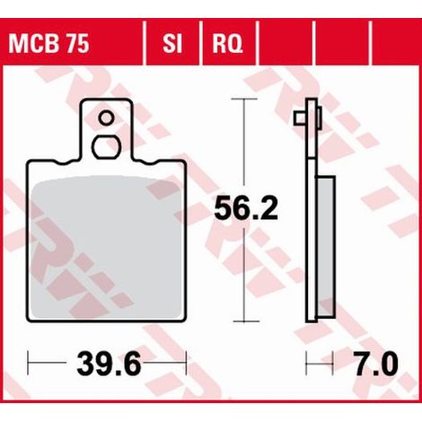 Pastillas de freno TRW ZF KH47 orgánicas aprilia AF-1 / ET 50 87-90, AF-1 125 88-92, RS 250 95-02, yamaha SZR 660 95-98, TRASERA