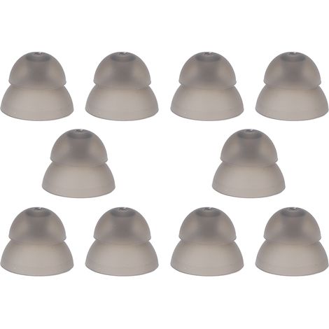 10 Dômes de Remplacement pour Aides Auditives 12mm en Silicone Doux Double Couche, Lavables et Anti-Statiques, Noir (1/5)