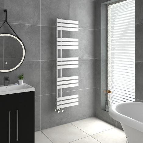 WarmeHaus D Shape Bathroom Radiator Warmer White 1600x450mm
