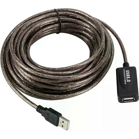 Câble d'extension USB20 haute vitesse actif de 5 m/10 m/15 m/20 m avec répéteur mâle-femelle pour PC, ordinateur portable, clavier et souris - JXLGV (1/4)