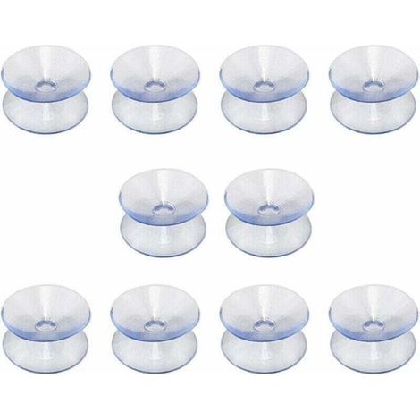 Ventouses double face compatibles avec dessus de table en verre,Triomphe lot de 10 ventouses sans crochets pour miroir multifonctionnel double face en verre antidérapant,(20mm) (1/4)